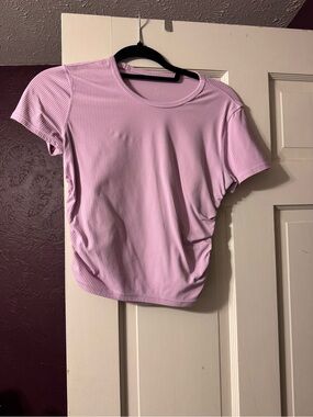 Lululemon Ribbed Short-Sleeve Top in Light Pink